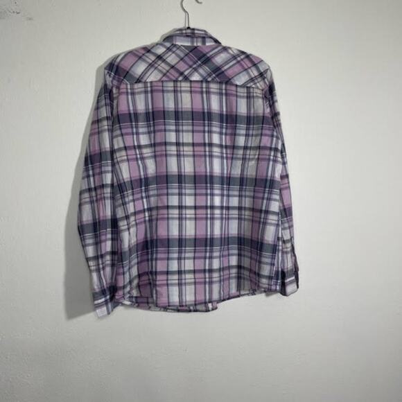 Merona Lavender Pink Plaid Button Down Collared Shirt Size Extra Large - Picture 7 of 7